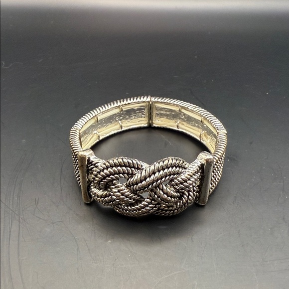 Silver-tone Braided Knot Bracelet - Picture 1 of 10